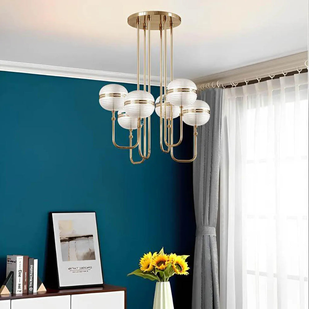 Mystic Aura Golden Finish Luxe Chandelier (0827/6)