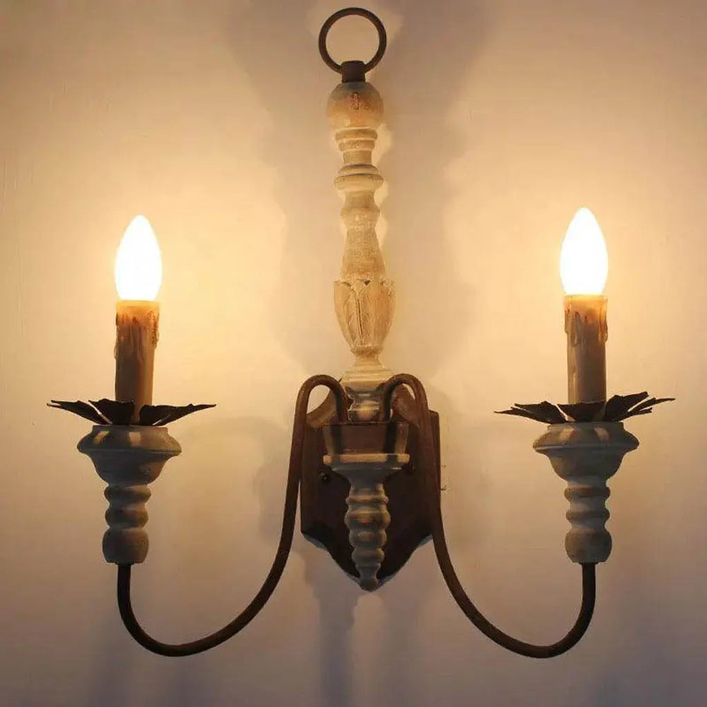 
                      
                        Candle Sconce Antique Wood Wall Light (9034/2)
                      
                    