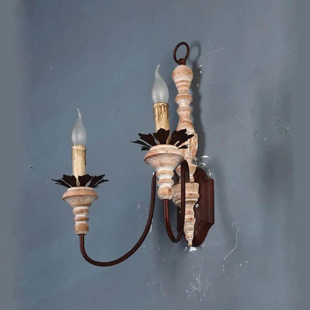 
                      
                        Candle Sconce Antique Wood Wall Light (9034/2)
                      
                    