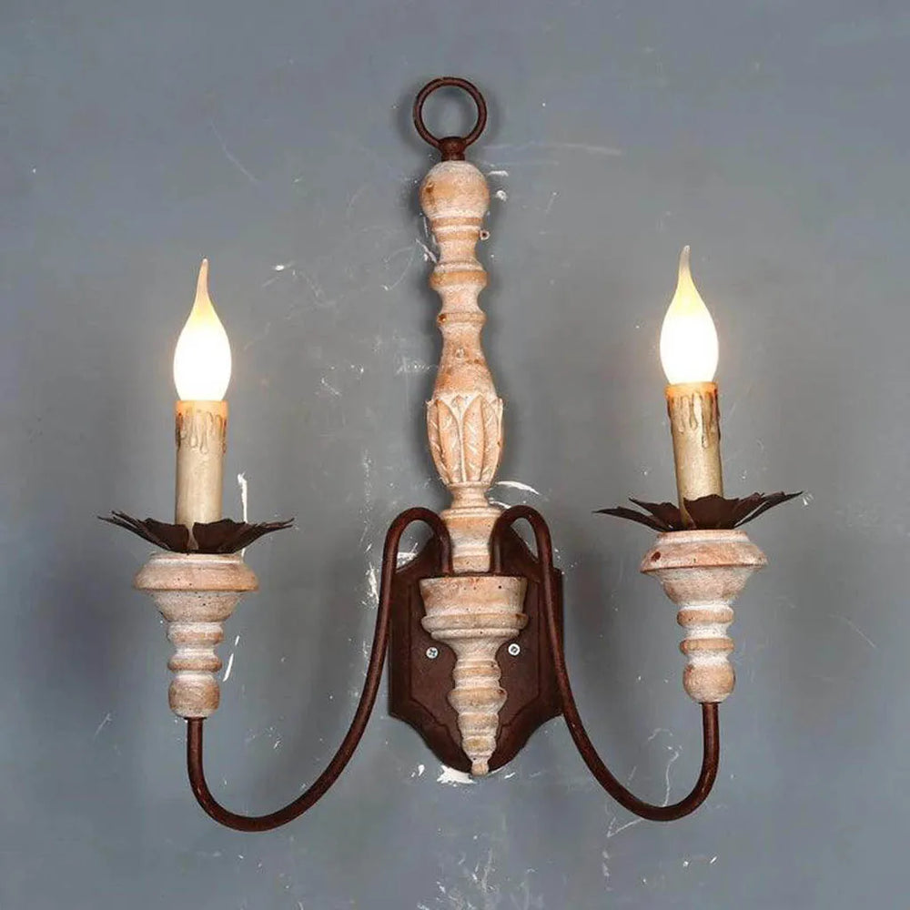 
                      
                        Candle Sconce Antique Wood Wall Light (9034/2)
                      
                    