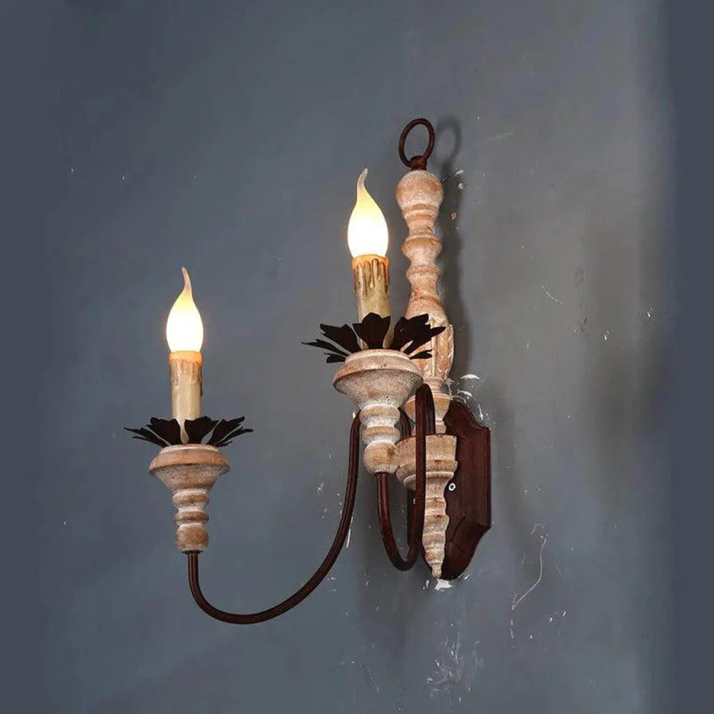 
                      
                        Candle Sconce Antique Wood Wall Light (9034/2)
                      
                    