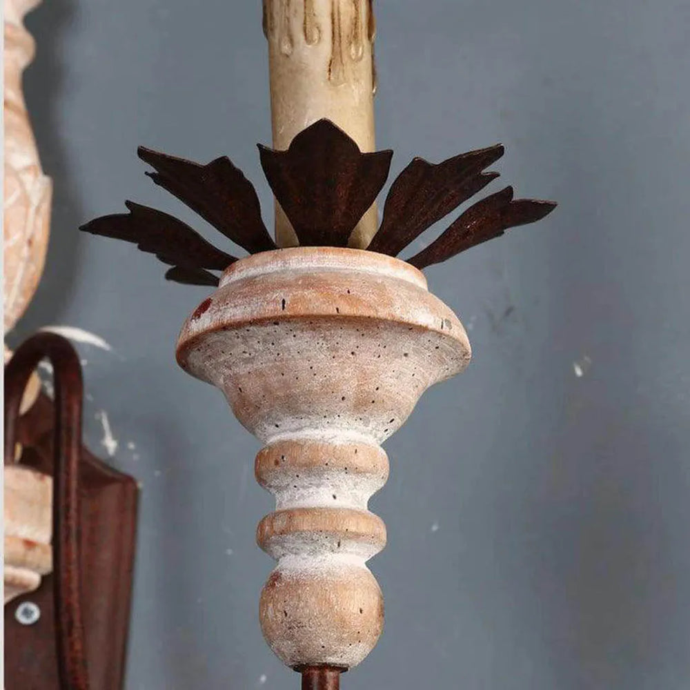 
                      
                        Candle Sconce Antique Wood Wall Light (9034/2)
                      
                    