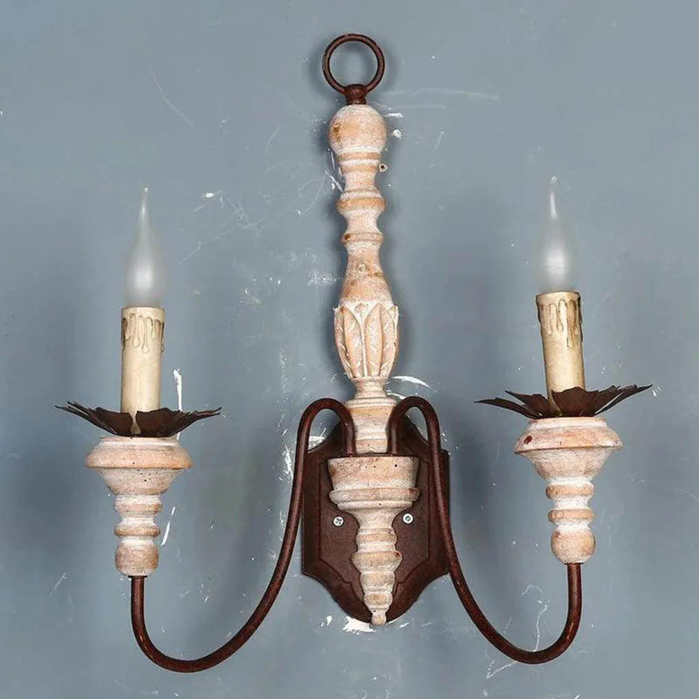 
                      
                        Candle Sconce Antique Wood Wall Light (9034/2)
                      
                    