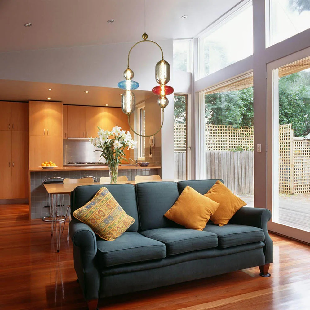 
                      
                        Gold Hardware and Amber Glass LED Chandelier by Gloss (A1893/2)
                      
                    