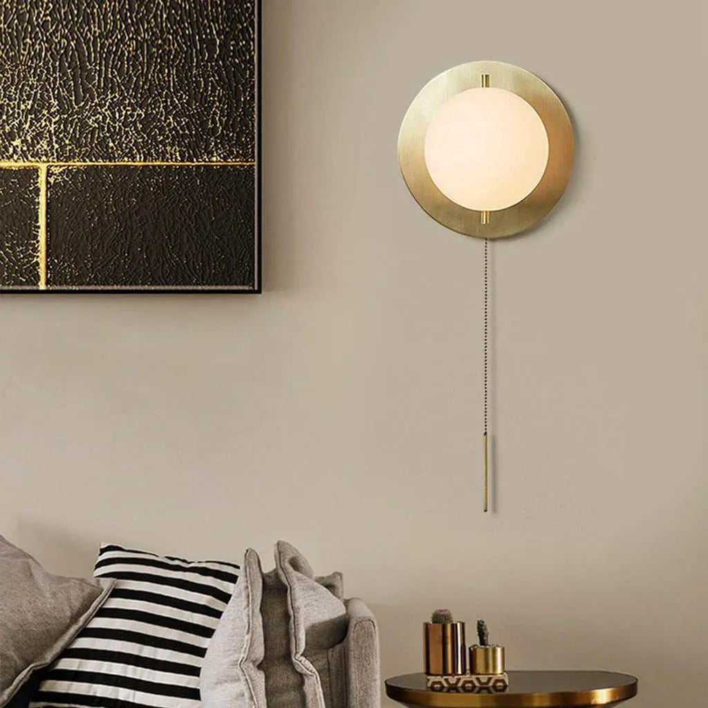 Gold Glass Ball Bedside Wall Light by Gloss (B5028)