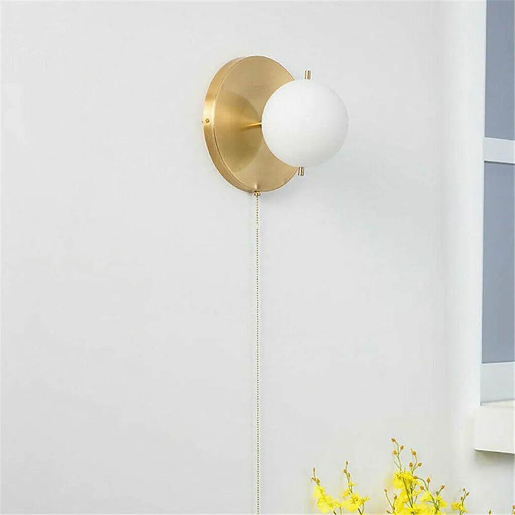 Gold Glass Ball Bedside Wall Light by Gloss (B5028)