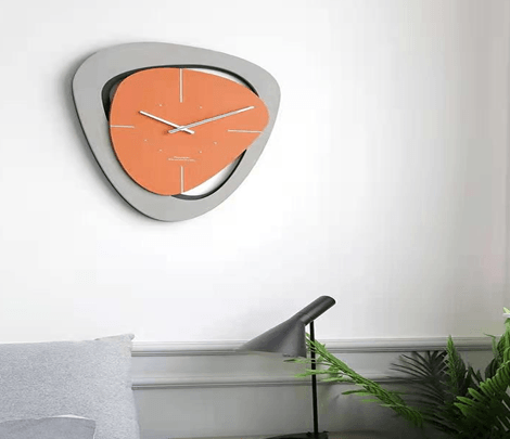 In Gray and Orange LED Wall Clock by Gloss (7708) - Ashoka Lites