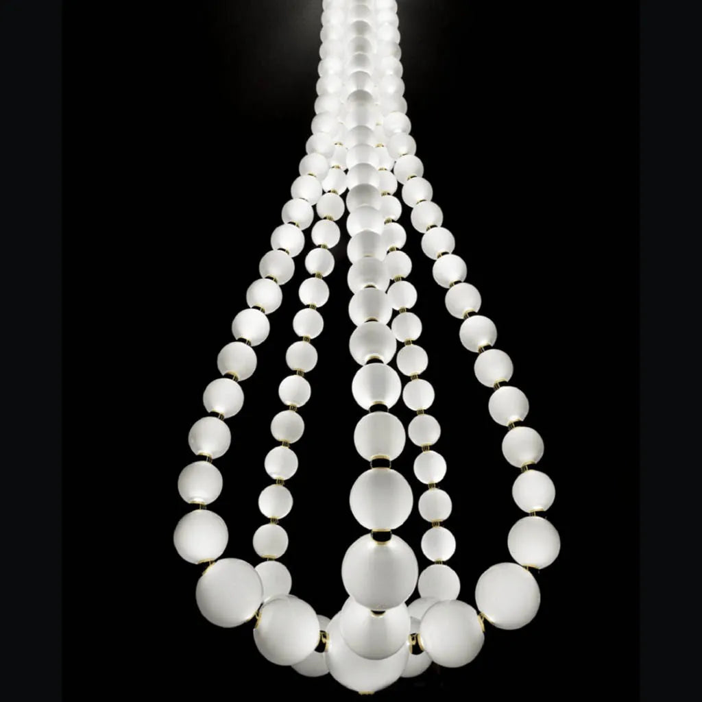 Pearlescent LED Light Double Height Chandelier (L9079/83)