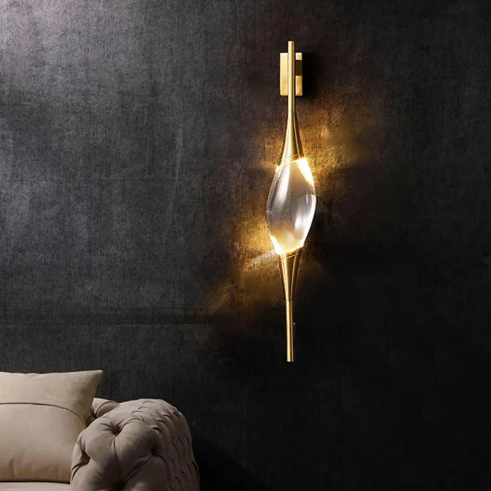 Gold with Clear Glass LED Wall Light by Gloss (MB8801-1L)