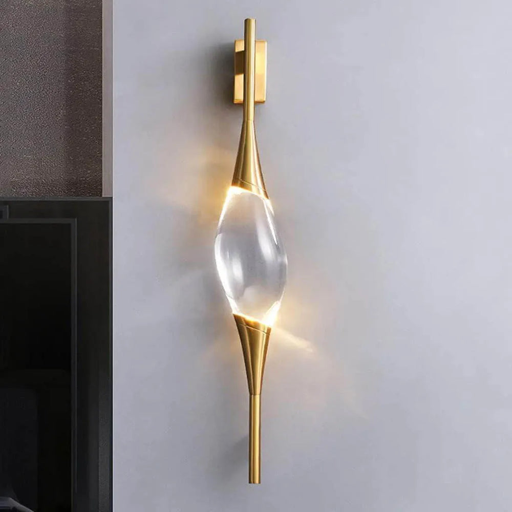 Gold with Clear Glass LED Wall Light by Gloss (MB8801-1L)