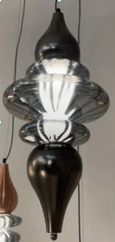 Pearl Black +Smoke Grey Pendant Light by Gloss(01086/C) - Ashoka Lites