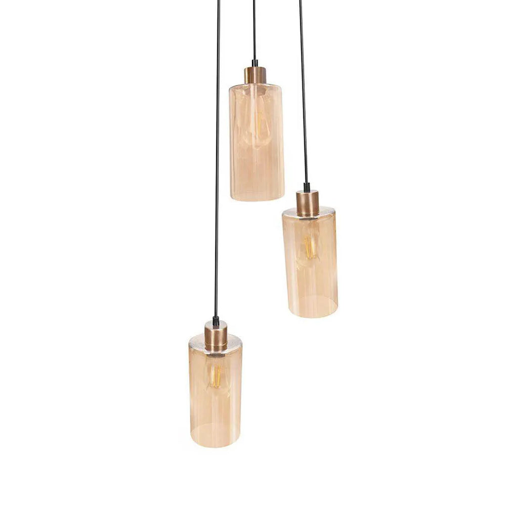 
                      
                        Muziris 3 head gold cylinrical pendant light (31432)
                      
                    