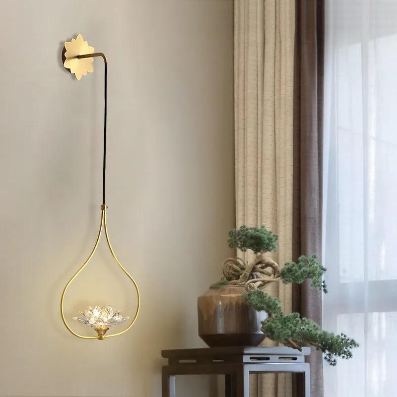 
                      
                        Premium Modern Brass Clear Lotus Crystal LED Wall Lamp by Gloss (6601/WA) - Ashoka Lites
                      
                    