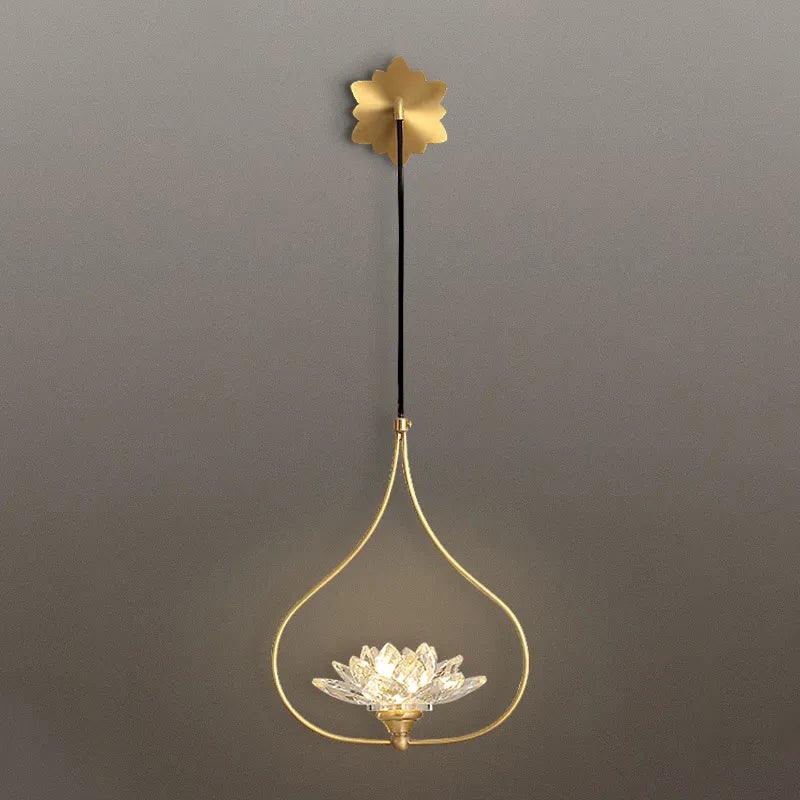 
                      
                        Premium Modern Brass Clear Lotus Crystal LED Wall Lamp by Gloss (6601/WA) - Ashoka Lites
                      
                    