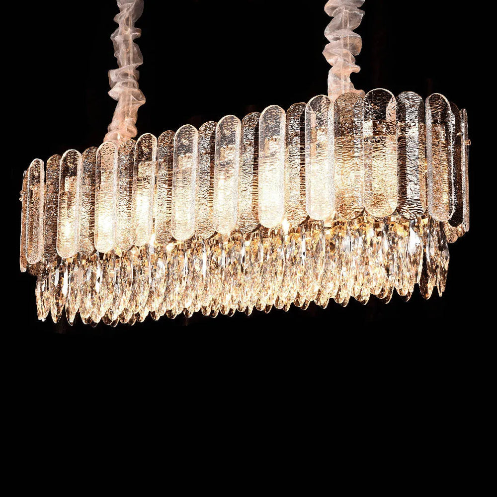 Premium Rectangular Clear Crystal K9 Chandelier by Gloss (6212)