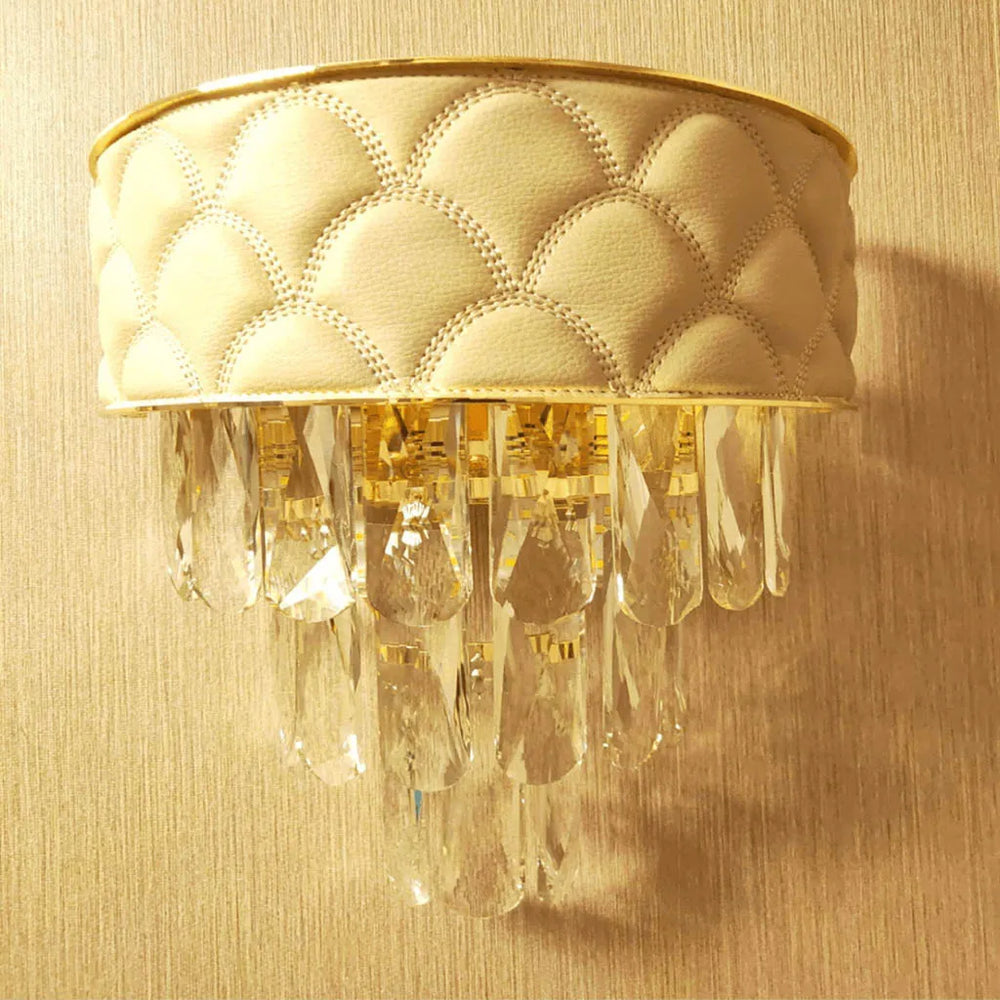 Leather Design Crystal Wall Lamp by Gloss (SR88205)