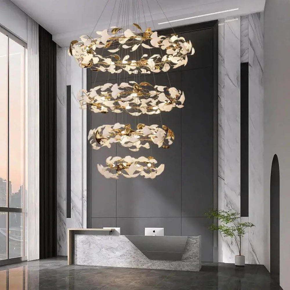 
                      
                        Gilded Petal Golden Finish Double Height Chandelier (XQ-CR005)
                      
                    