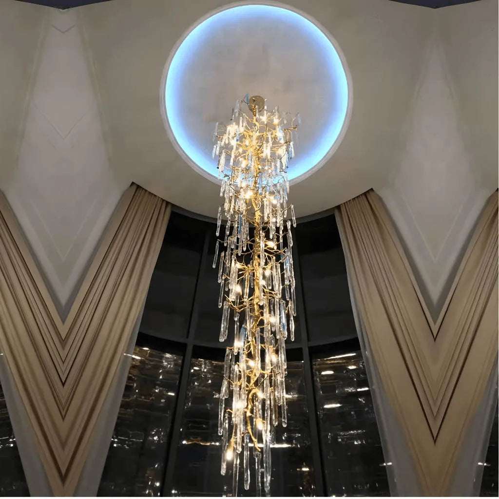 Tendrill Fall Golden Double Height Chandelier (XQ-CR006)