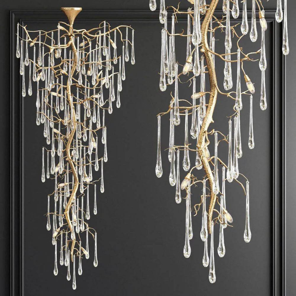 Tendrill Fall Golden Double Height Chandelier (XQ-CR006)