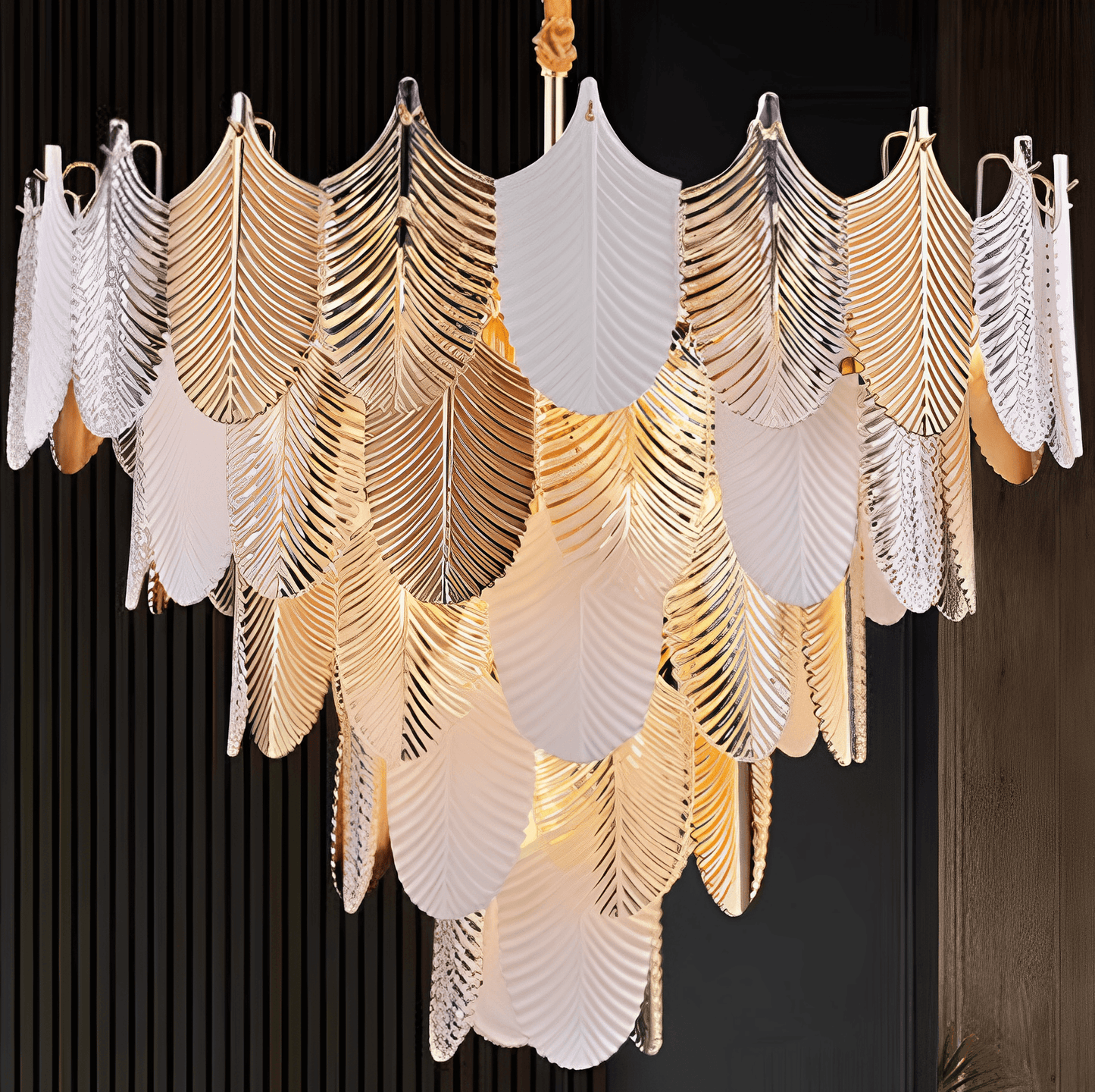 Feather Brass Luxury Chandelier by Gloss (SR88421/80) - Ashoka Lites