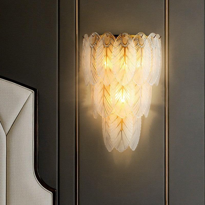 Feather Iron Glass Wall Lamp by Gloss (SR1039/W) - Ashoka Lites