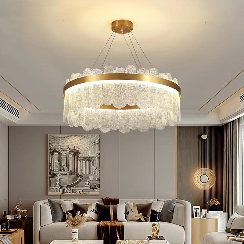 Premium CITRA 600 MM Golden Crystal LED Chandelier by Gloss (L9016) - Ashoka Lites